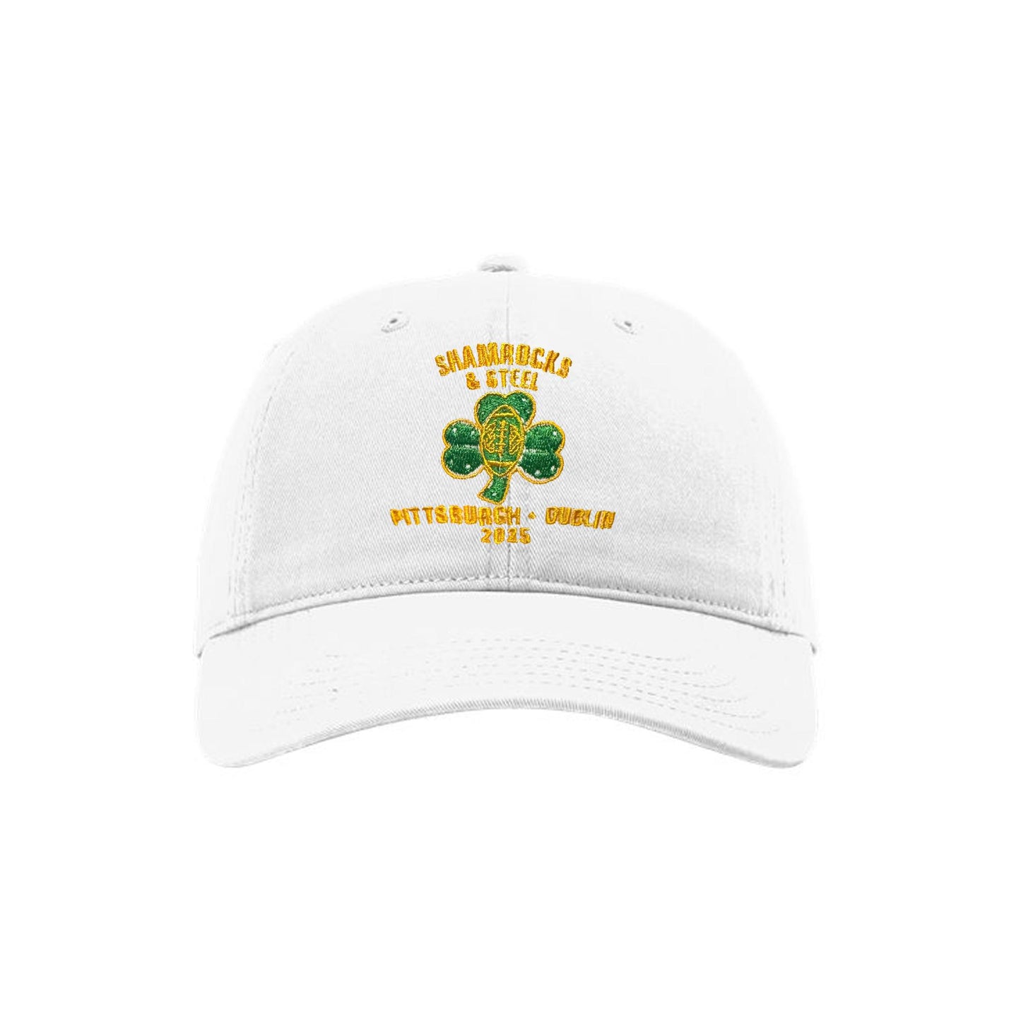 Shamrocks & Steel White Adjustable Hat