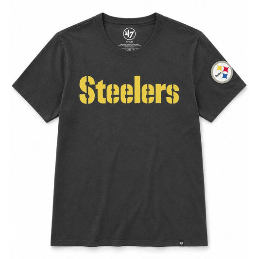 Pittsburgh Steelers Flint Black Appliqué Tee