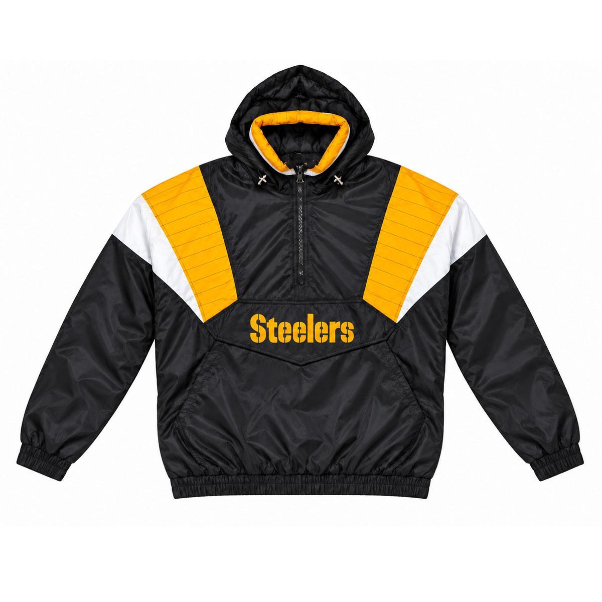 Pittsburgh Steelers Starter NFL Throwback Quarter Zip Windbreaker Jacket