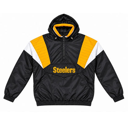 Pittsburgh Steelers Starter NFL Throwback Quarter Zip Windbreaker Jacket