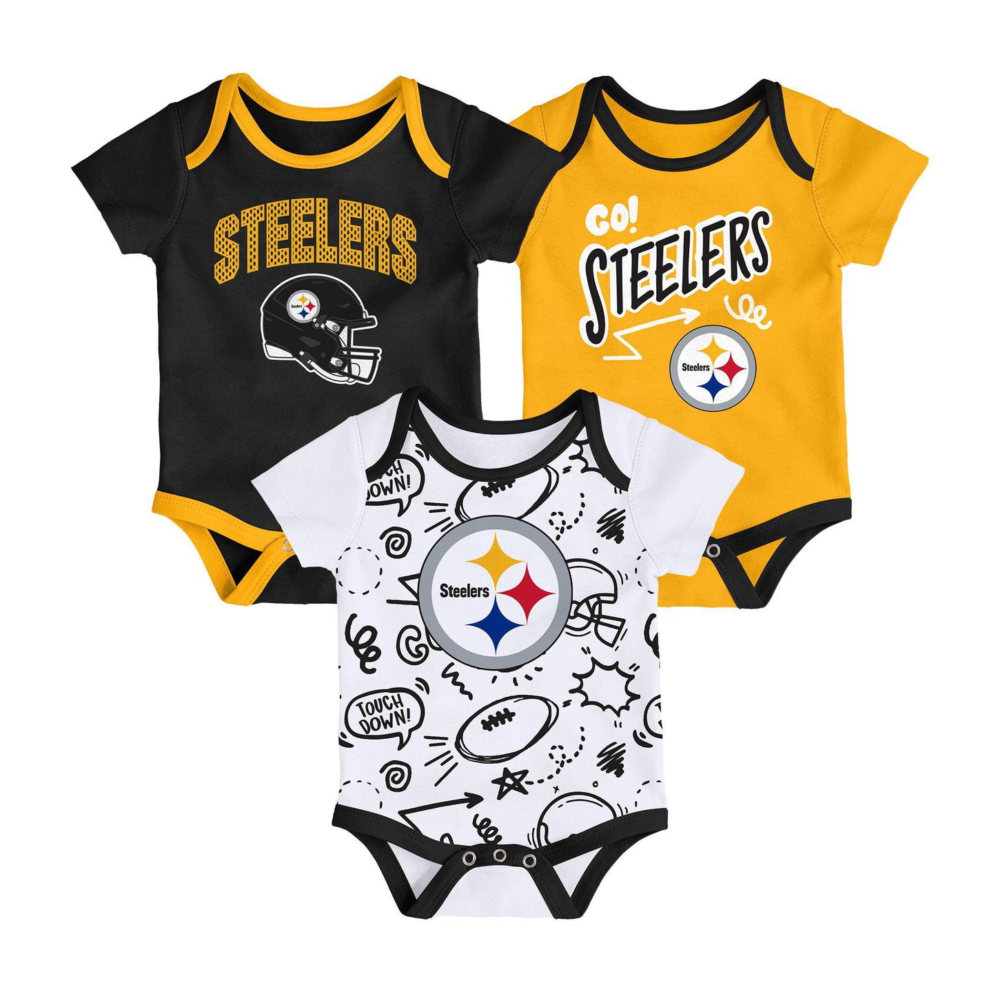 Pittsburgh Steelers 3-Piece Creeper Set