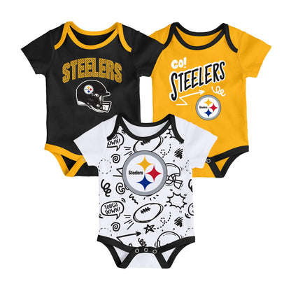 Pittsburgh Steelers 3-Piece Creeper Set
