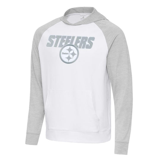 Pittsburgh Steelers Men's Antigua Urgent Colorblock Pullover Hooded Long Sleeve