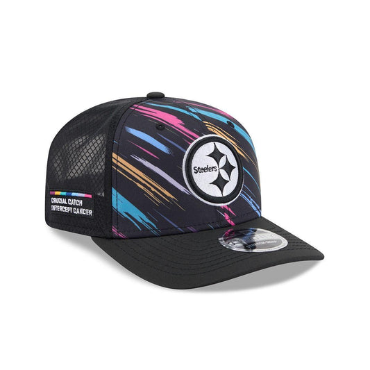 Pittsburgh Steelers New Era Black 2026 NFL Crucial Catch 9SEVENTY Adjustable Trucker Hat