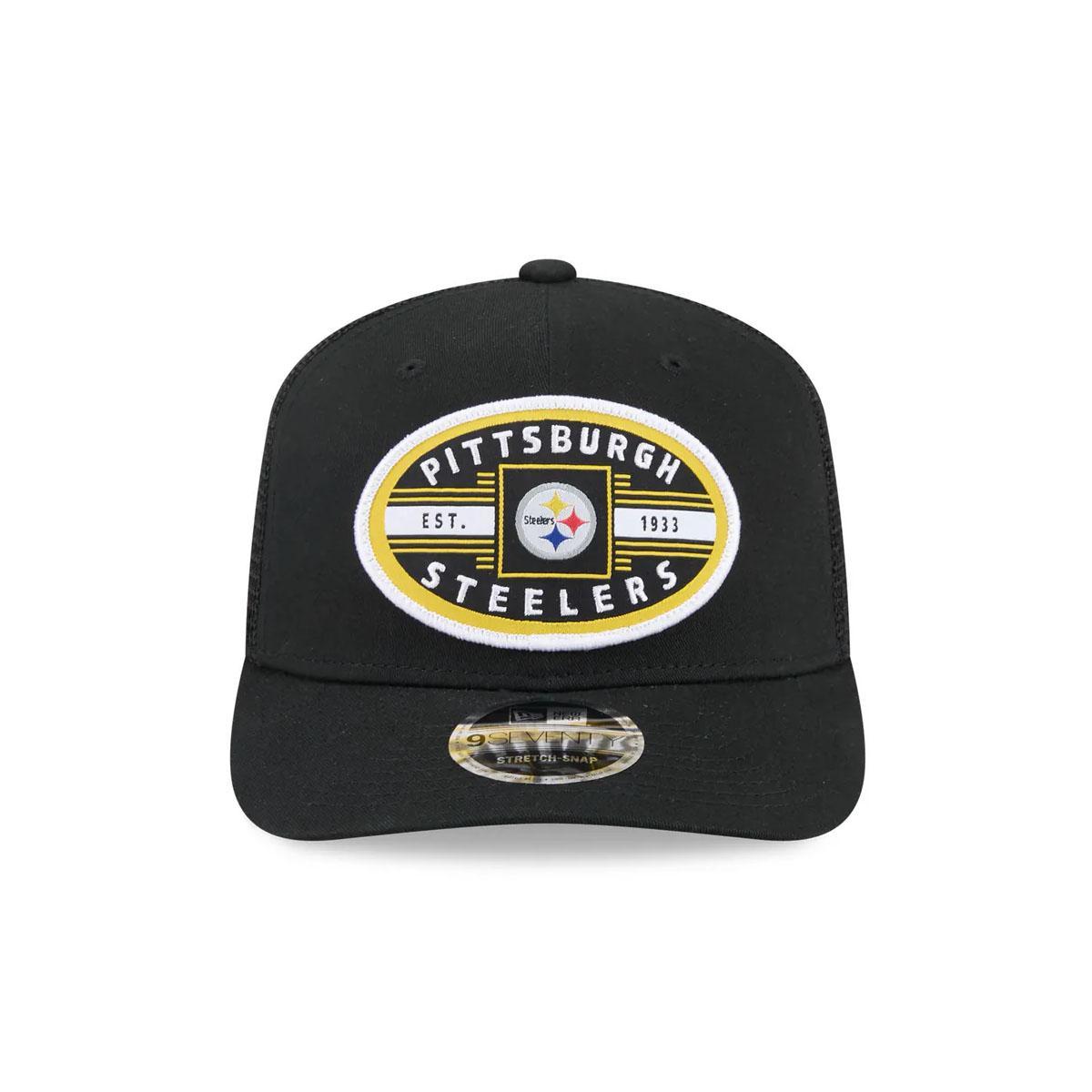 Pittsburgh Steelers New Era Black Collegiate 9SEVENTY Trucker Hat