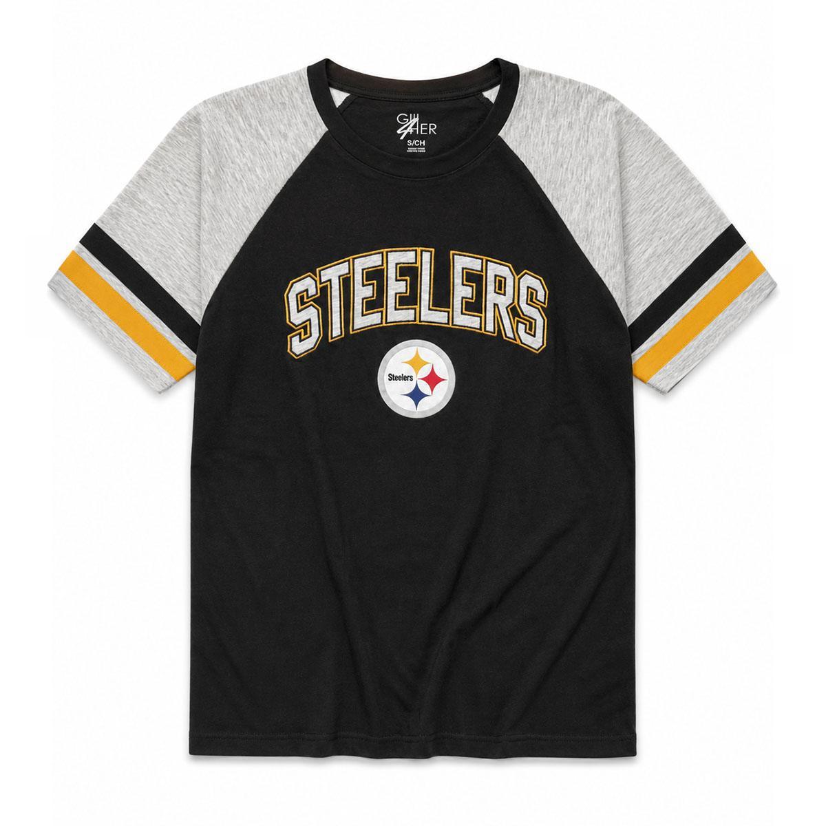 Pittsburgh Steelers Women's Striped Sleeve Top