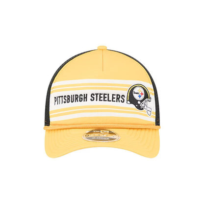Pittsburgh Steelers New Era Gold Linear A-Frame 9FORTY Adjustable Hat