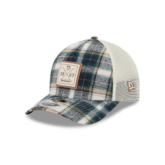 Pittsburgh Penguins Plaid M-Crown A-Frame 9FORTY Adjustable Hat