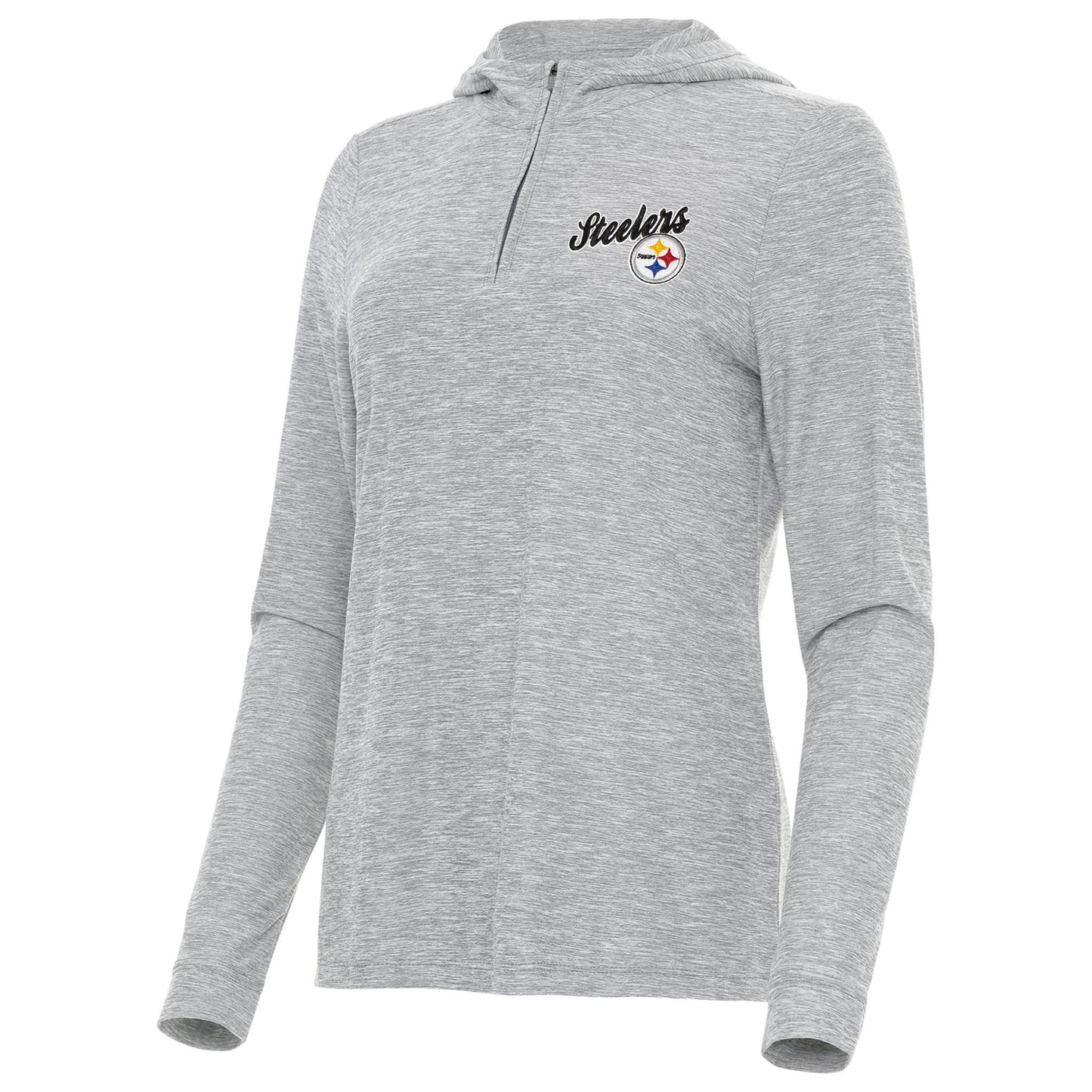 Women's Antigua Pittsburgh Steelers Daybreak Quarter-Zip Hoodie