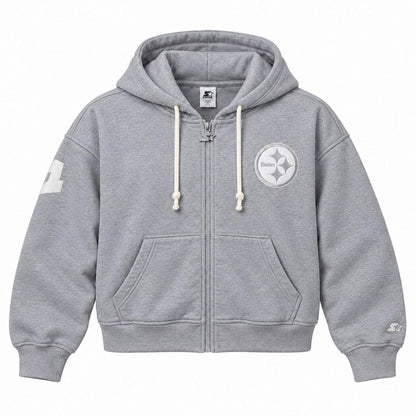 Pittsburgh Steelers Women's Tonal Grey Full Zip Starter Hoodie