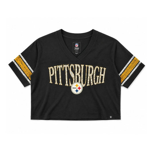 Pittsburgh Steelers Women's V-Neck Cropped Top