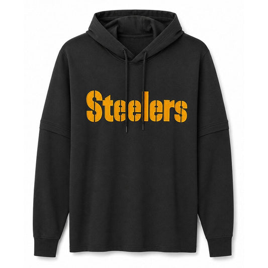 Pittsburgh Steelers New Era 2fer Pullover Hoodie Shirt