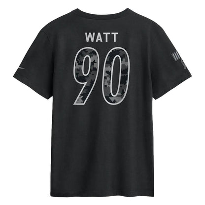 Pittsburgh Steelers T.J. Watt #90 Nike Black 2026 Salute to Service Name & Number Tee