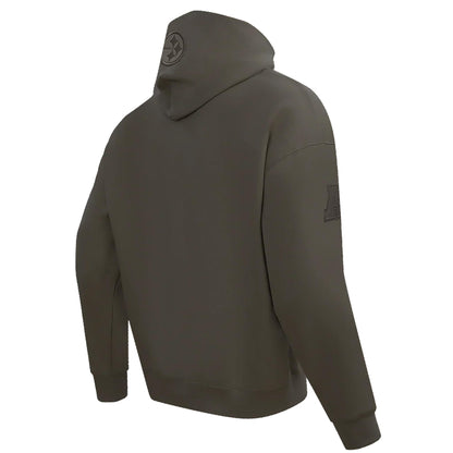 Pittsburgh Steelers Dark Taupe Drop Shoulder Pullover Hoodie