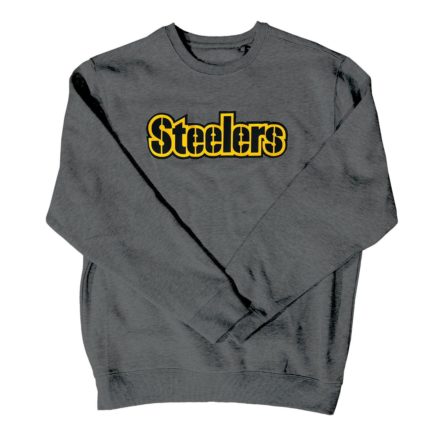 Antigua Steelers Wordmark Shadow Crew Neck