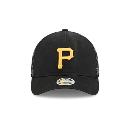 Pittsburgh Pirates Black Tonal Floral Mesh Women's 9FORTY Snapback