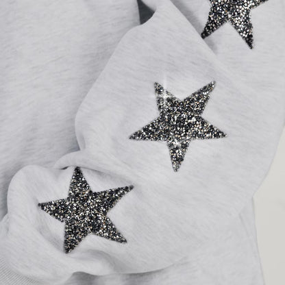 Pittsburgh Steelers Ash Resilience Relaxed Rhinestone Pullover Sweatshirt