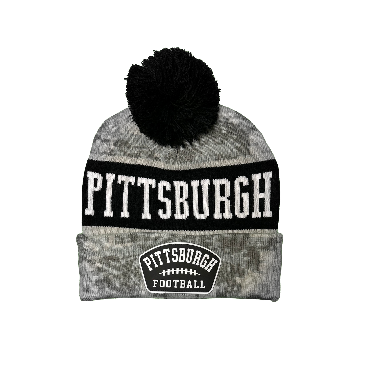 Pittsburgh Football Digital Camo Pom Beanie