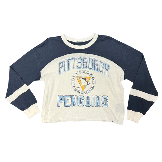 Women's '47 Brand Cropped Pittsburgh Penguins Longsleeve