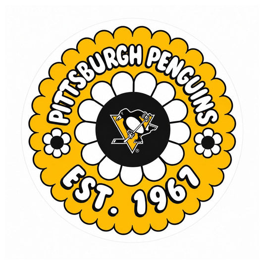 Pittsburgh Penguins Flower Power 3" Sticker