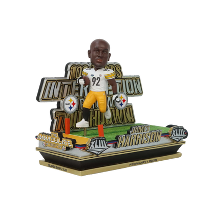 LIMITED EDITION James Harrison Pittsburgh Steelers Super Bowl XLIII Interception Return Touchdown Slider Bobblehead