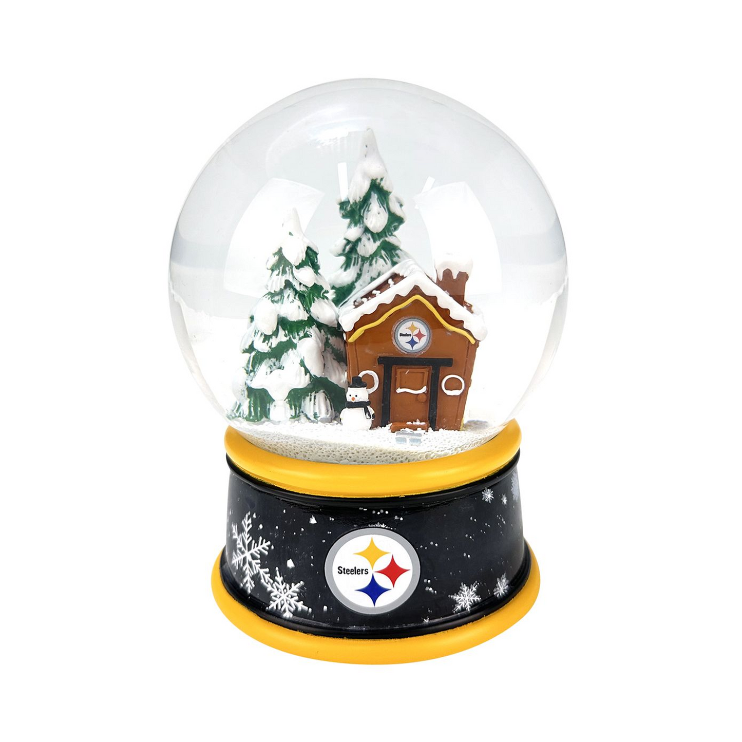 Pittsburgh Steelers Gingerbread House Snowglobe