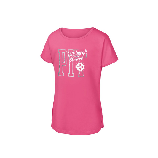 Girls Youth Pink Pittsburgh Steelers Signal Caller Dolman Tee