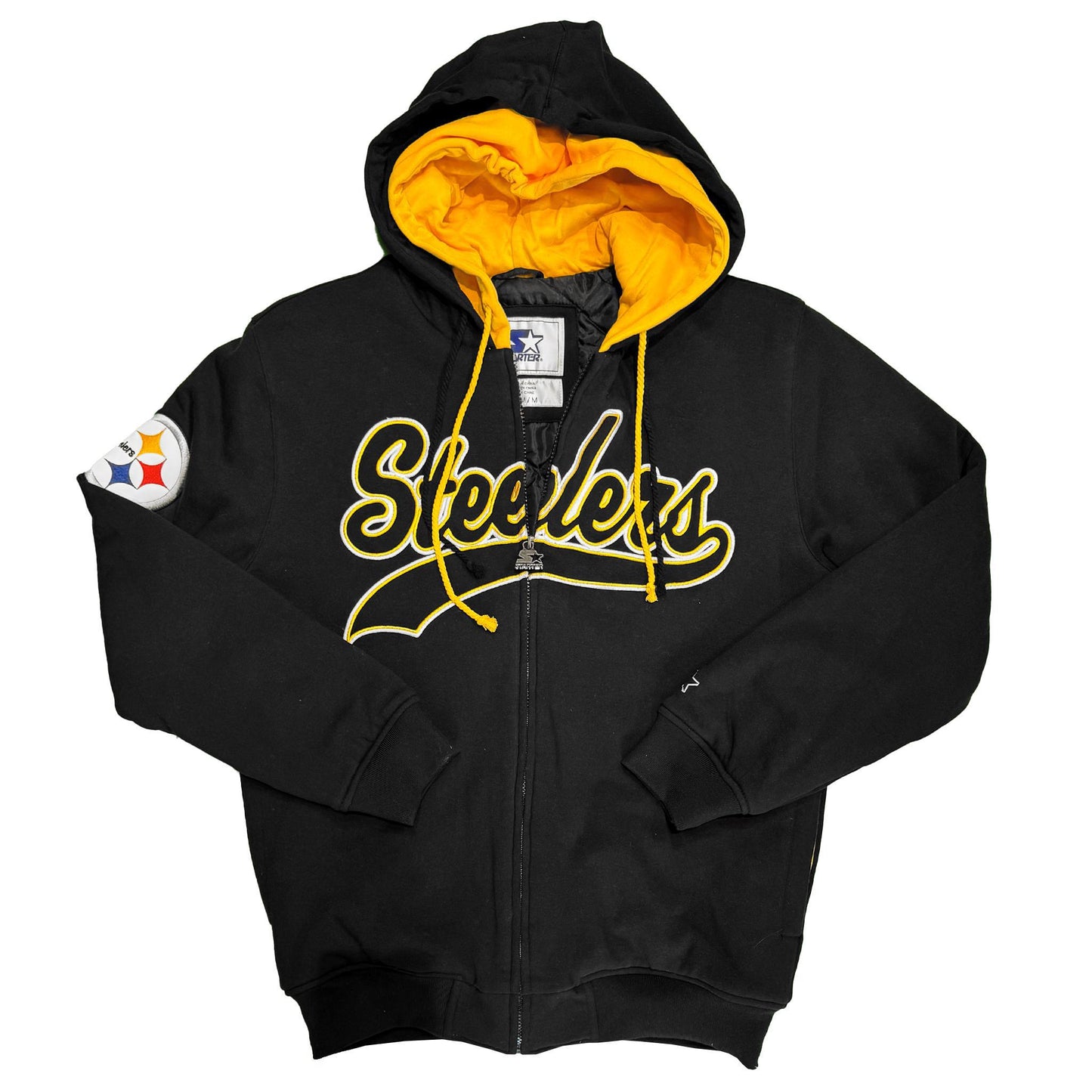 Pittsburgh Steelers Script Double Hood Zip-Up Coat