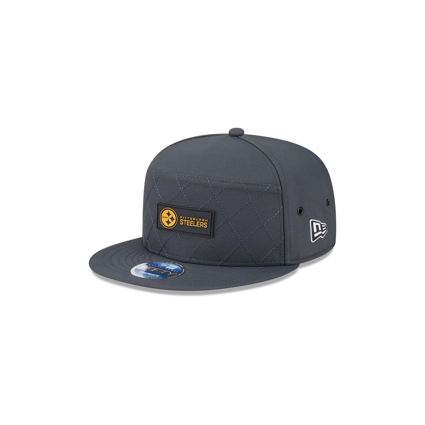 Pittsburgh Steelers New Era 2025 Sideline Cold Weather Split Panel Charcoal 9FIFTY Snapback Hat