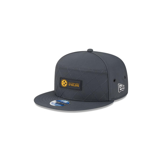 Pittsburgh Steelers New Era 2025 Sideline Cold Weather Split Panel Charcoal 9FIFTY Snapback Hat