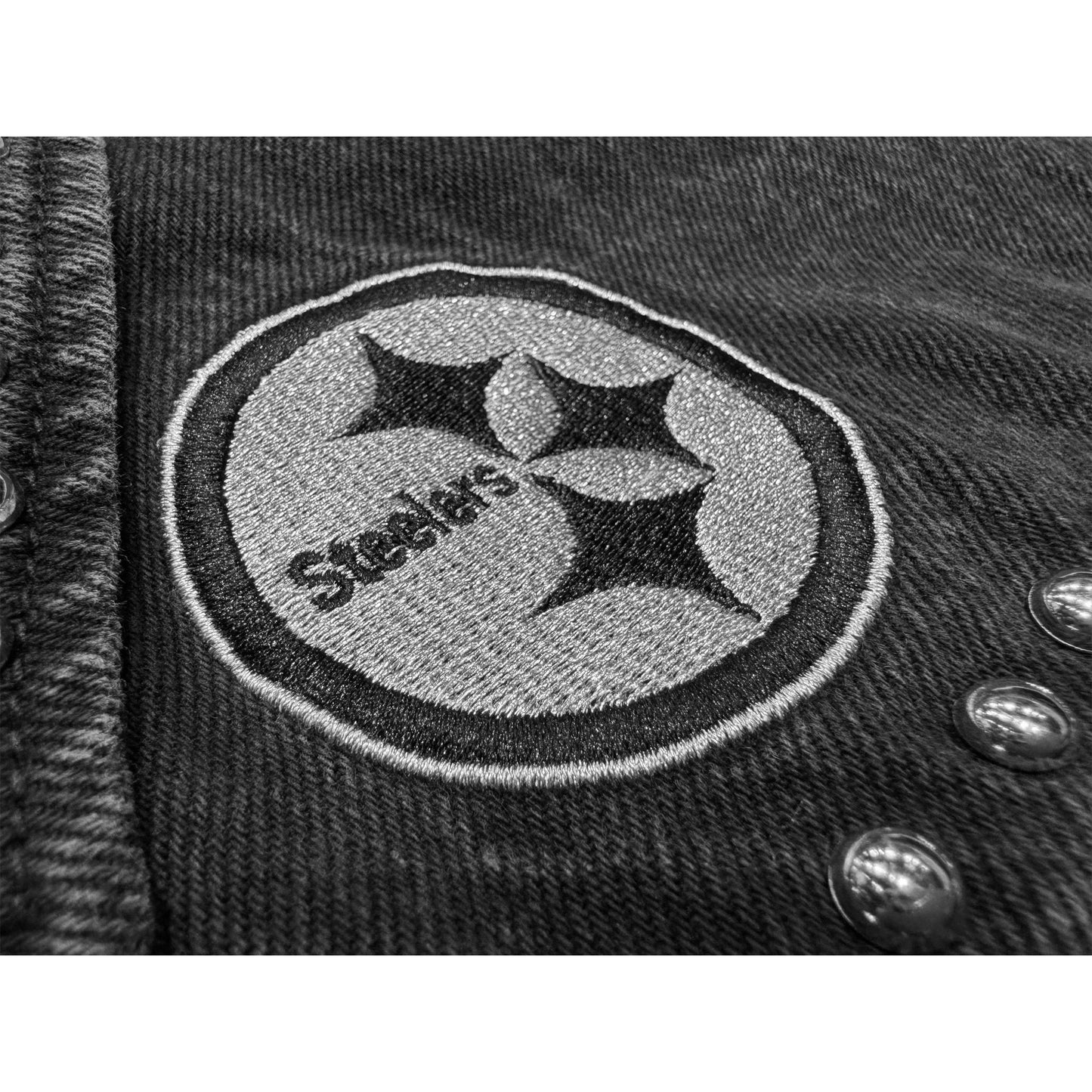 Pittsburgh Steelers Womens Studded Denim Jacket