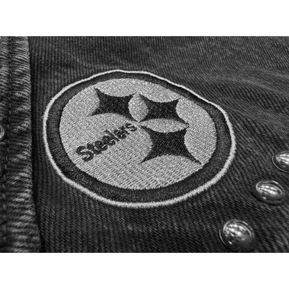Pittsburgh Steelers Womens Studded Denim Jacket