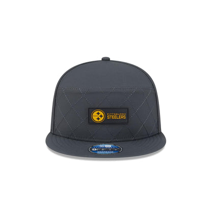 Pittsburgh Steelers New Era 2025 Sideline Cold Weather Split Panel Charcoal 9FIFTY Snapback Hat