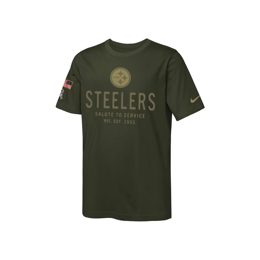 Pittsburgh Steelers Nike Youth 2025 Salute to Service Sideline Dri-FIT Tee