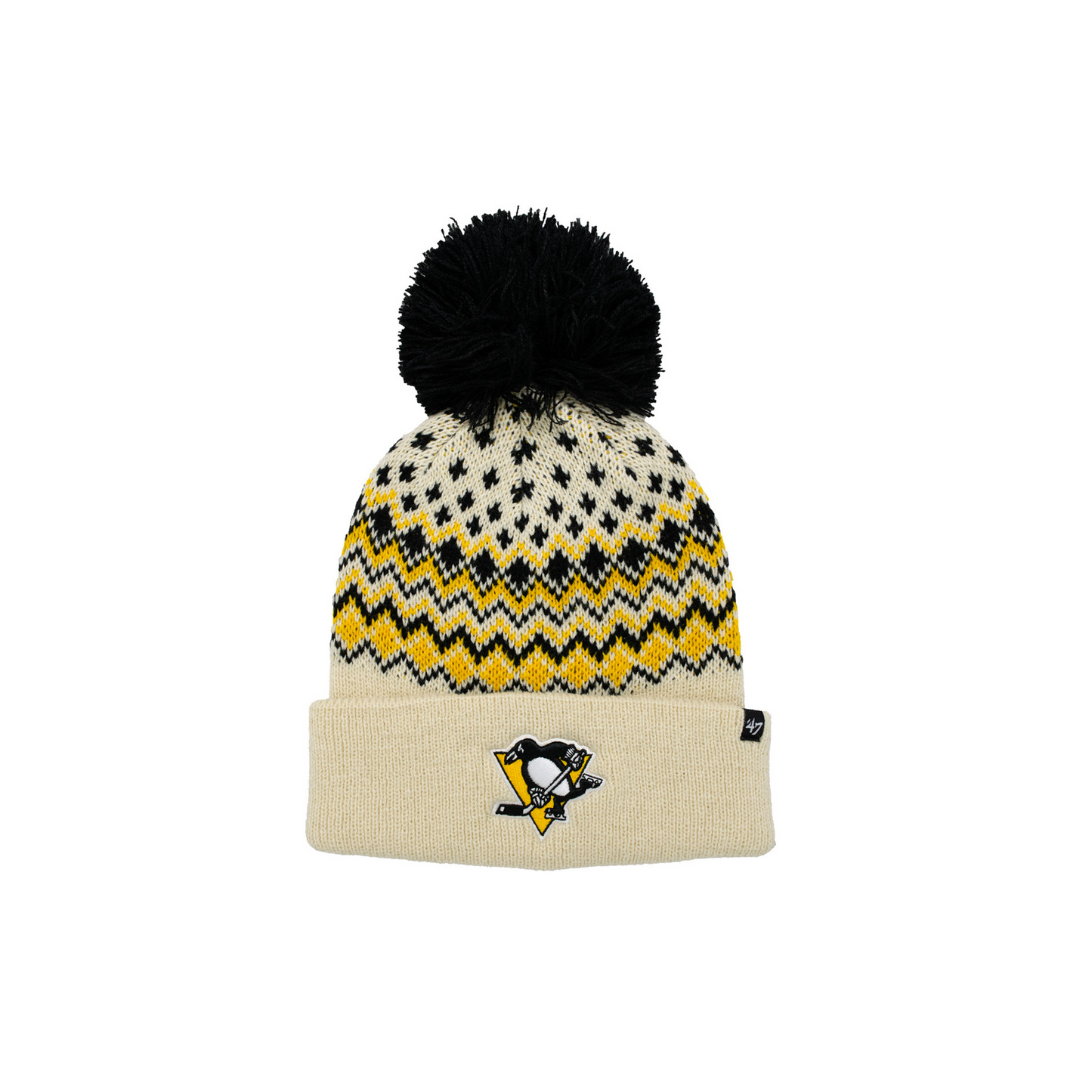 Pittsburgh Penguins '47 Cream Elsa Cuffed Knit Beanie