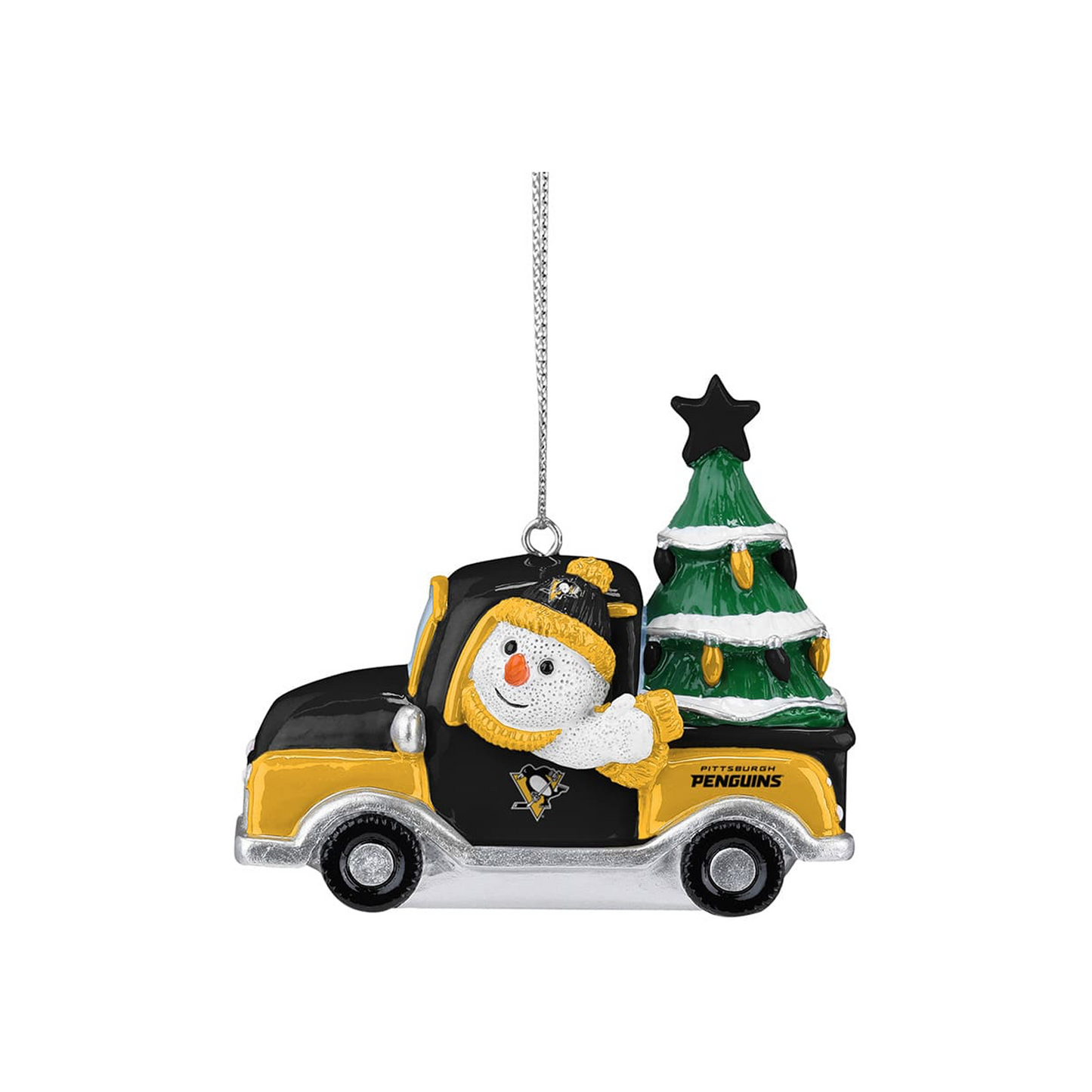 Pittsburgh Penguins Snowman Truck Ornament