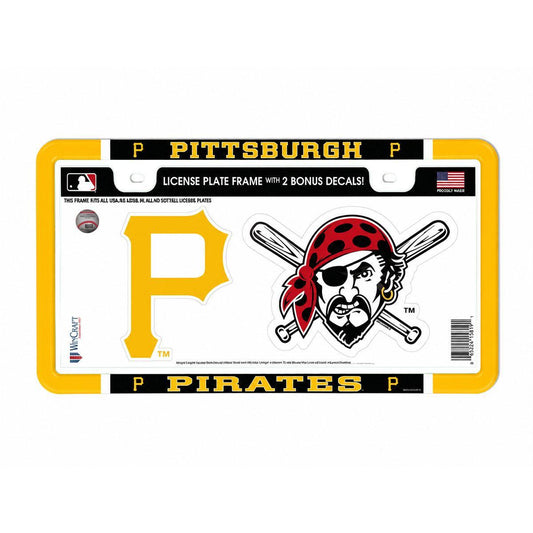 Pittsburgh Pirates License Plate Frame + Bonus Decals