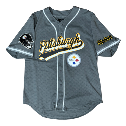 Pro Standard Grey Pittsburgh Steelers Baseball Jersey