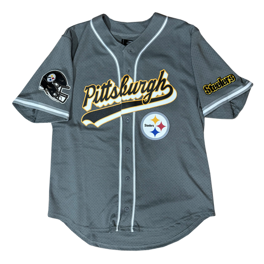 Pro Standard Grey Pittsburgh Steelers Baseball Jersey