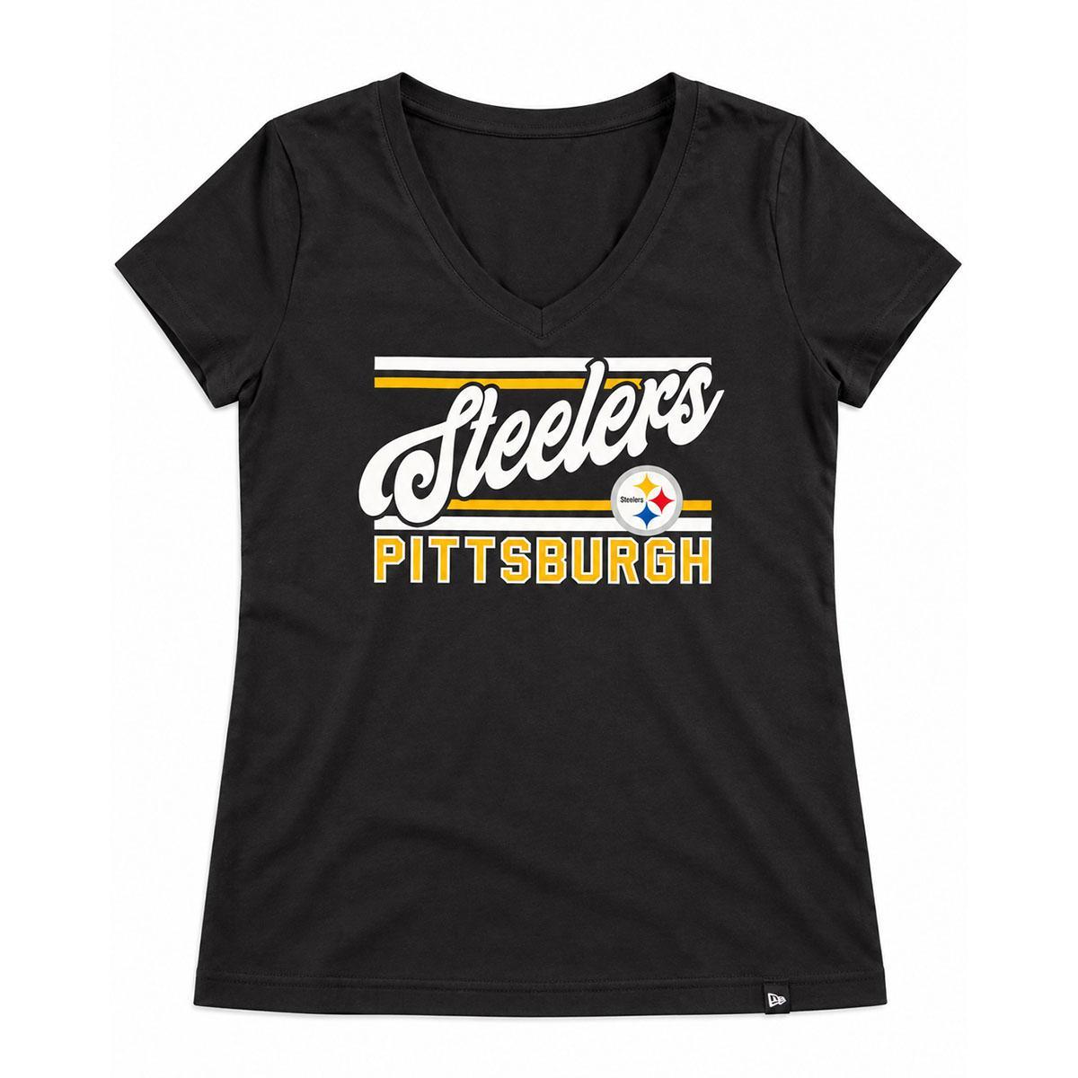 Pittsburgh Steelers Women's Script V-Neck Tee