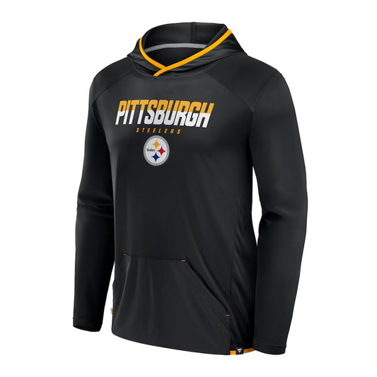 Pittsburgh Steelers Fanatics Transitional Defender Hoodie Long Sleeve Tee