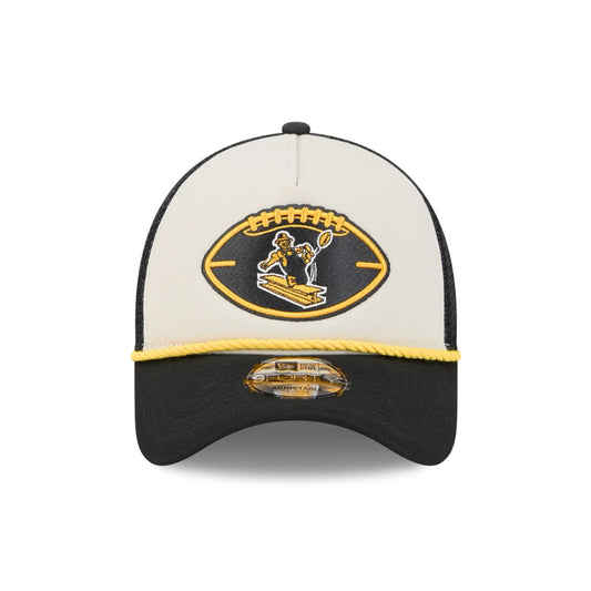 Pittsburgh Steelers 2024 Sideline Historic 9FORTY A-Frame Trucker Adjustable Hat