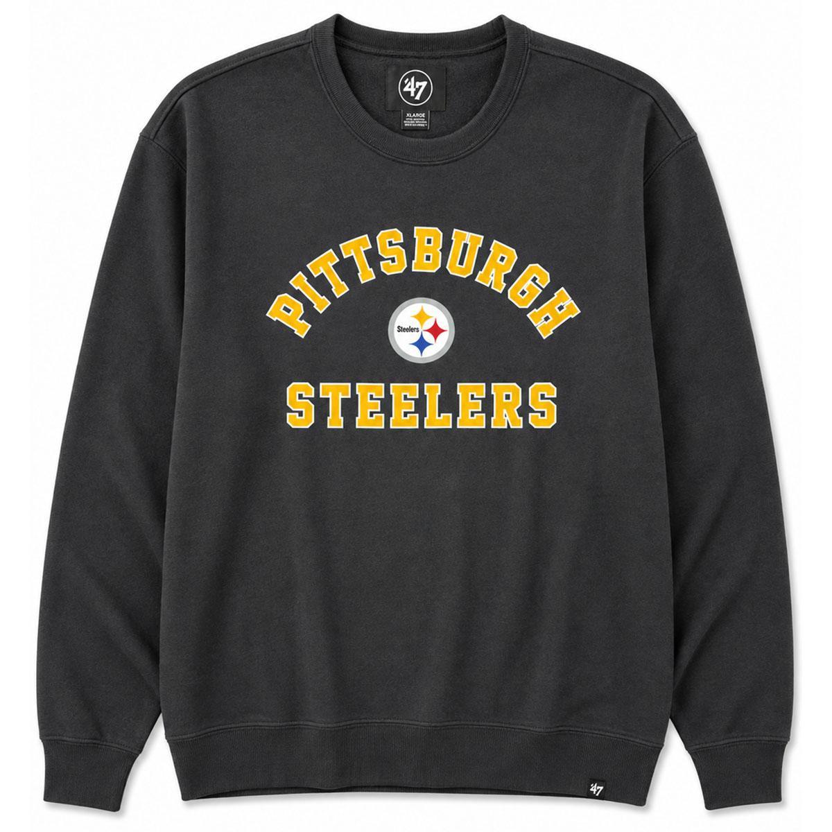 Pittsburgh Steelers Jet Black '47 Pullover Sweatshirt