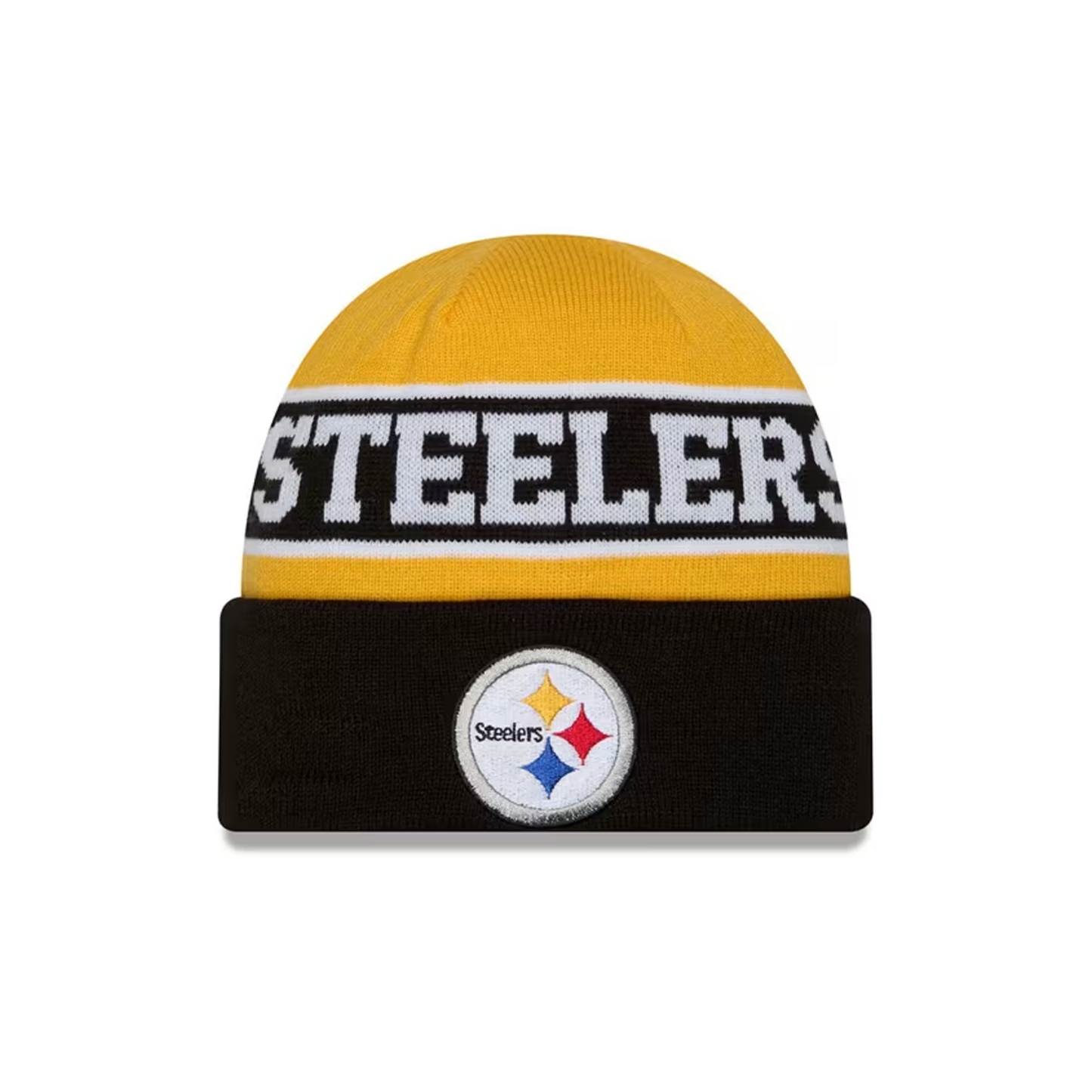 New Era Pittsburgh Steelers Black Reverse Cuff Youth Knit Hat