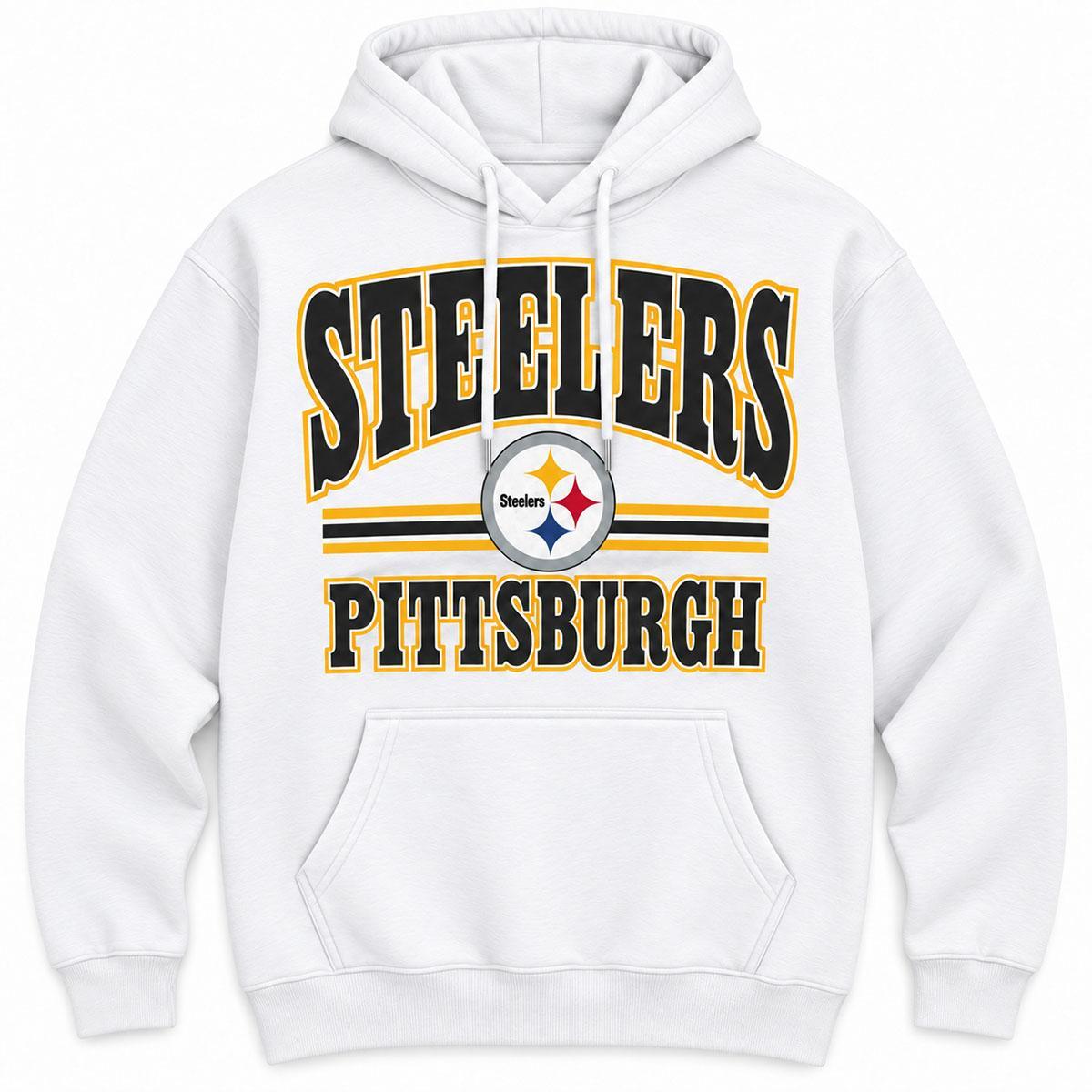Pittsburgh Steelers Starter Tradition White Pullover Hoodie