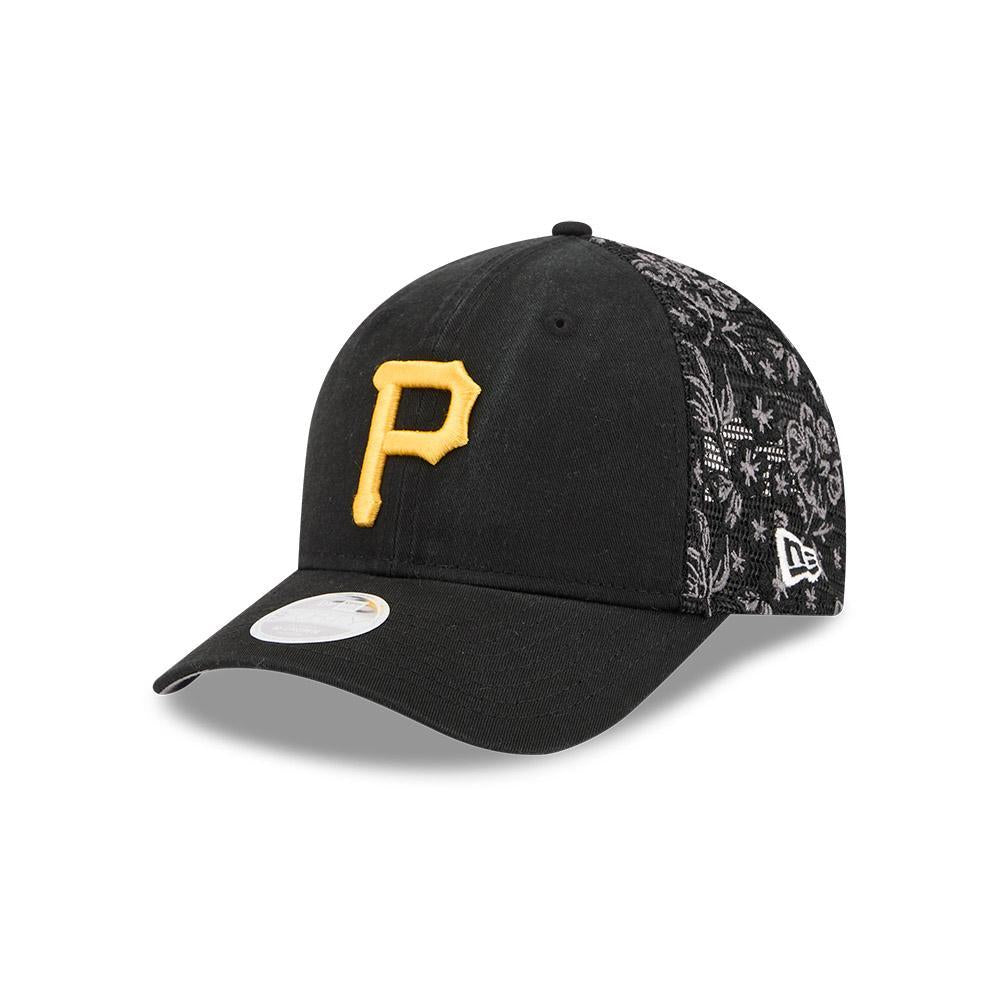 Pittsburgh Pirates Black Tonal Floral Mesh Women's 9FORTY Snapback