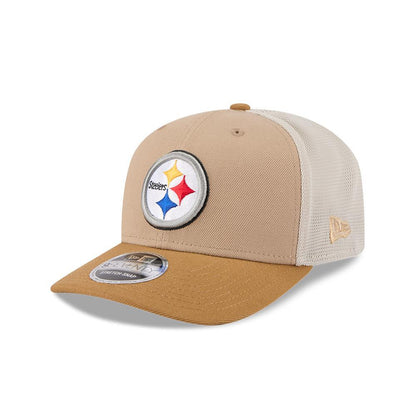 New Era Light Beige Pittsburgh Steelers Two-Tone Trucker 9SEVENTY Adjustable Hat