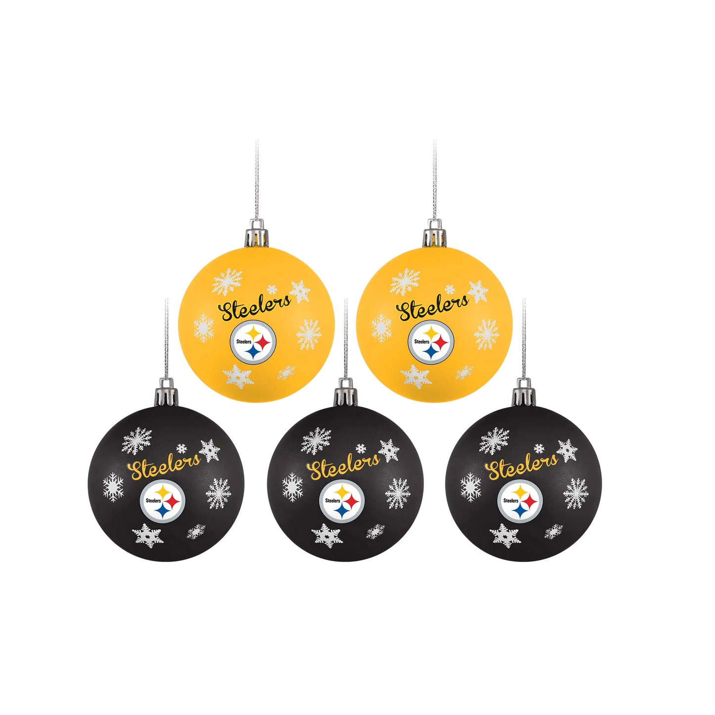 Pittsburgh Steelers 5-Pack Shatterproof Bulb Ornament Set