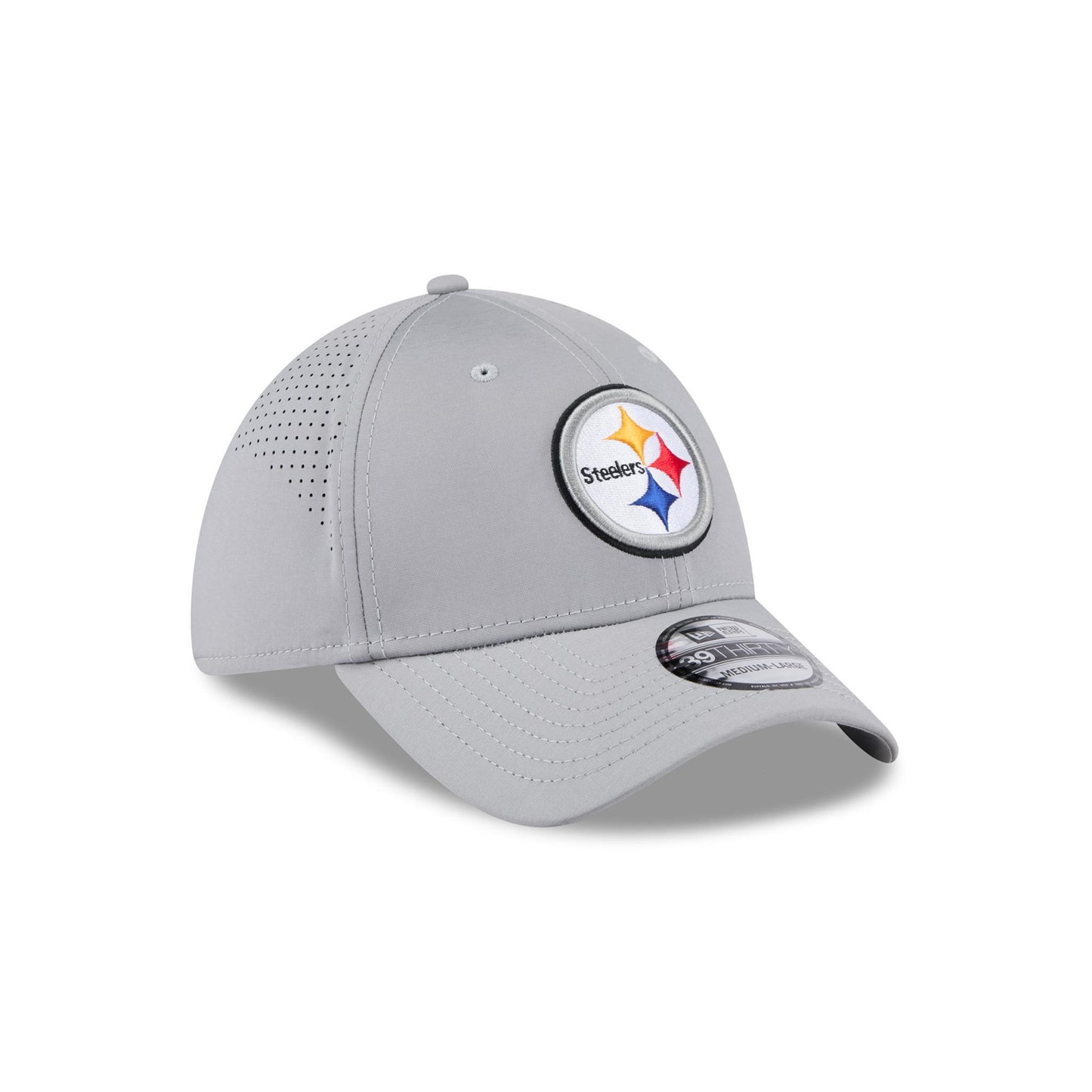 Pittsburgh Steelers New Era Perforated Gray 39THIRTY Flex Fit Hat