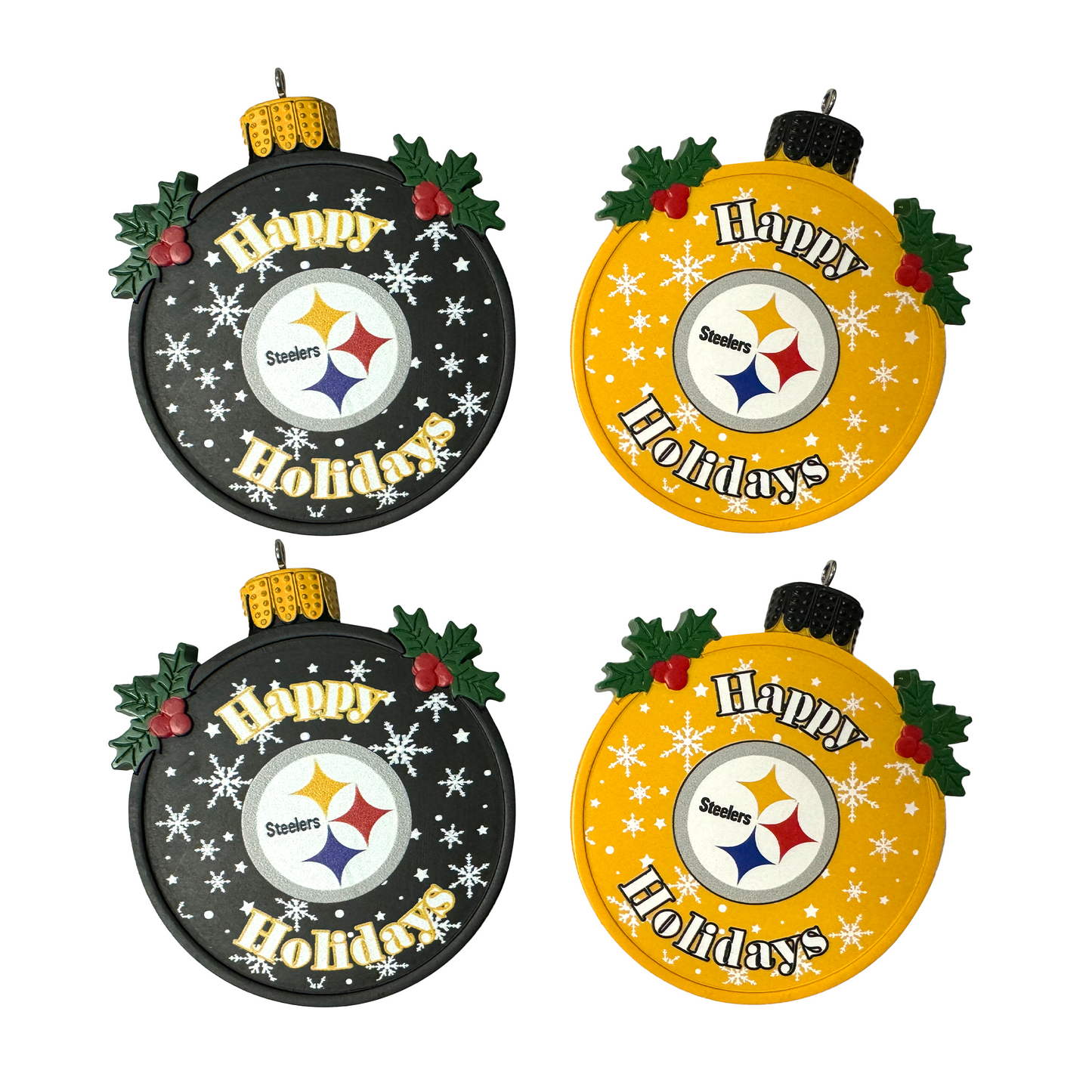 Pittsburgh Steelers Happy Holidays Coaster 4-Pack